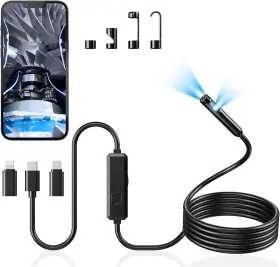 Ac-eoc-001 Acoath Endoscope Camera With Light Dual-lens 1920p Hd Borescope 9.8ft Snake