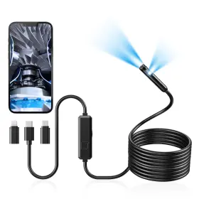 Ac-eoc-002 Acoath Endoscope Camera With Light Dual-lens 16.4ft Snake Black