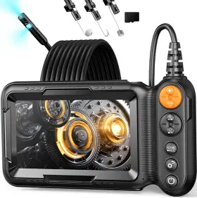 Amtg50 Amailtom Dual Lens Endoscope Camera With Light 1080p Borescope 7.24 X 4.1 Inch