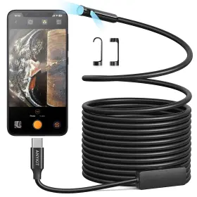 Ntc100dl5 Anykit Dual Lens Endoscope Camera With Adjustable Lights Type 16.5ft Black
