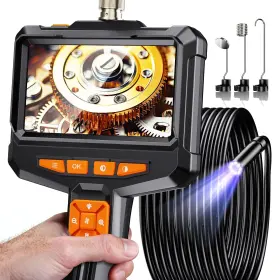 Es05 Aukonvee Endoscope Camera With Light Handheld Borescope 4.3 Inch Ips Screen Black