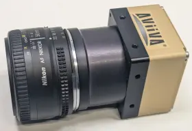 At71ym2cl4010-ba0 Aviiva Ev2 Line Scan Camera With Nikon 50mm 1 1.8 D Lens