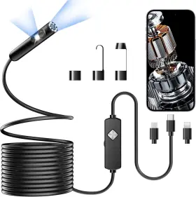 Pb-001 Brand Papiblu Endoscope With Light 1920p Hd Borescope 8 Adjustable Led Lights Black