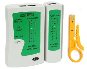 Bt-00 Brileine Rj45 Network Cable Tester With Mini Wire Stripper Green White