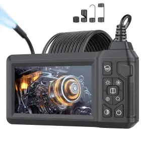 Coovie-n-11 Coovie Endoscope Camera With Light Borescope 4.3 Inch Ips Screen Black