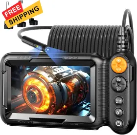 Bic-g50-sjt Daxiongmao Endoscope Camera With Light 5-inch Dual Lens 1080p Hd Borescope Orange
