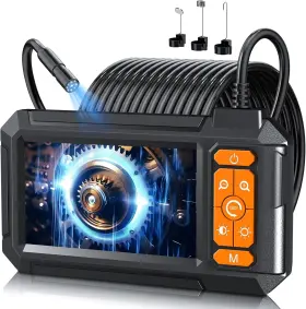 P410-orange Daxiongmao Endoscope Camera With Light 1080p Hd Borescope 8 Adjustable Orange