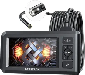 Depstech 755749903739 Dual Lens Industrial Endoscope 1080p Digital Borescope Black