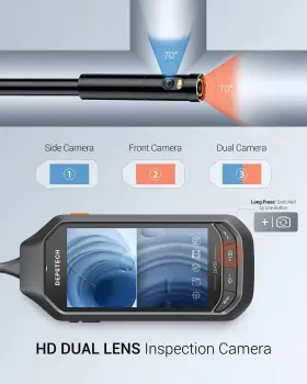 Ds450-sj Depstech 4.5 Inch Ips Screen Borescope With 3500mah Battery 1080p Hd Dual Black #2