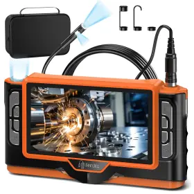 P160-dual Ferdiiz Dual Lens Endoscope Camera With Light 7 Inch Ips Screen Orange 16.5ft
