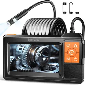 P430-5m-dual Ferdiiz Dual-lens Borescope With Light Endoscope Camera 4.3 Inch Black