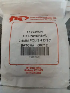 16925 Fiber Instrument Sales Optic St/sc/fc Universal 2.5mm Polish Disc Polishing Puck Lot Of 8
