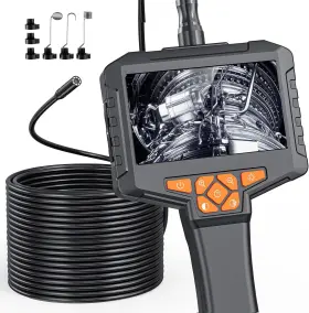 Ginocaco 762949908440 50ft Borescope Camera With Light 4.3 Endoscope 8 Adjust Black