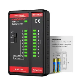 Ht812a Habotest Network Cable Tester With Rj45 Rj11 Port Ethernet Black