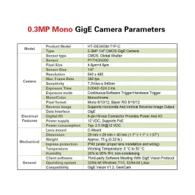 Hteng Vishi 707443460452 Gigabit Ethernet 0.3mp 1/4 Inch Monochrome Global Shutter Industrial Camera Machi #3