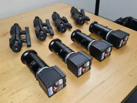 Ca-hf6400m Keyence Lot Of 4 Machine Vision System Cameras F 25mm/f2.5 And Mounts #3