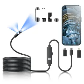 W400-b25 Kinpthy Endoscope Camera With Light 1920p Hd Borescope Tools 8 16.4ft Black