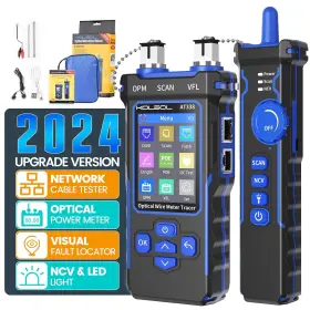 At338 Kolsol Network Cable Tester With 7 Wavelengths Optical Power Meter Cat5 Cat6 Blue