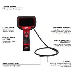 Milwaukee 445026575591 M12 12v Lithium-ion Cordless M-spector 360-degree 4 Ft. Inspection Cam #3