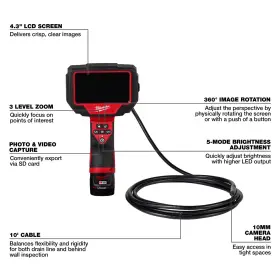 2324-21 Milwaukee 5104685 M12 M-spector 360 10ft. Inspection Camera Model# #3