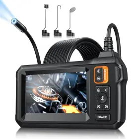 C30-m Mugeasy Endoscope Camera With Light Inspection Borescope 4.3 Inch Ips Orange
