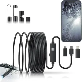 Nk9-x3-003-1 Mugeasy Endoscope Camera With Light 1920p Hd Bore Scope Borescope 8 Black