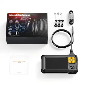 Mulcort 1011250082211 Dual Lens Endoscope Camera With 8 Led Lights Inspection Borescope Black