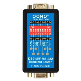 F-1023 Oono Rs232 Breakout Tester Led Monitor Db9 Male To Female Green Red