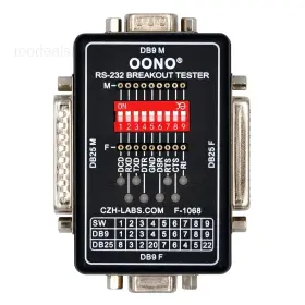 F-1068 Oono Rs232 Breakout Tester Led Monitor Module Db9m/f X Db25m/f Black Or White