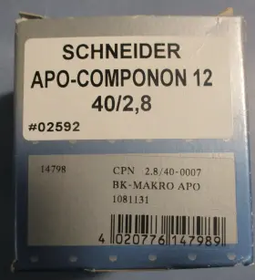 02592 Schneider Kreuznach Apo-componon 12 40/2.8 Lens 40mm Focal Length #2
