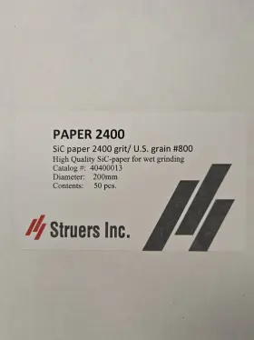 Paper-2400 Struers Grit High Quality Sic-paper For Wet Grinding 50 Pcs