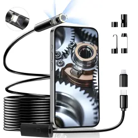 Nkj-yp-105 Suntony Dual Lens Industrial Endoscope 1920p Borescope With 8 1 Adjustable Led Black