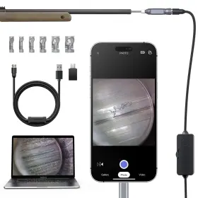Ntg100h-c Teslong Rifle Borescope For Phone And Pc Usb C Gun Bore Scope Cleaning Black