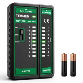 Tlp-123a Tesmen Network Cable Tester For Rj11 Rj45 Ethernet Wire Tool Green