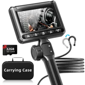 Ujoyok 673658147283 Two-way Articulating Borescope With Light Industrial Endoscope Black