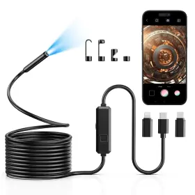 Yp-105-001 Vorth Endoscope Camera With Light 1920p Hd Borescope 8 16.5 Ft Black