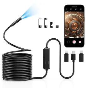 Yp-105-002 Vorth Endoscope Camera With Light 1920p Hd Borescope 8 Led 33 Ft Black