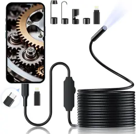Nk-5002tc Zborh Endoscope Camera With Light 1920p Hd Borescope Inspection Snake Black