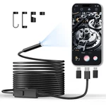 Cteounpt Endoscope Camera With Light, 1920P Hd Borescope 16.4FT, Black. Fixed Price $37.17.